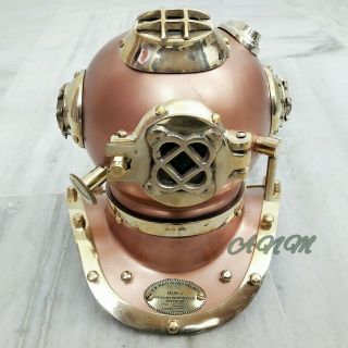 Antique Brass Diving Helmet U.  S Navy Divers Mark V Maritime Decor 4