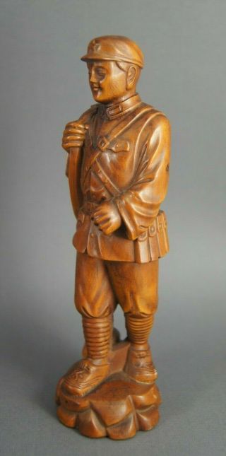 V FINE CHINESE CARVED WOODEN BOXWOOD CULTURAL REVOLUTION STATUE FIGURE 2