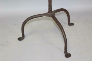 A RARE 18TH C FLOOR STANDING WROUGHT IRON ADJUSTABLE CANDLE HOLDER IN OLD COLOR 3