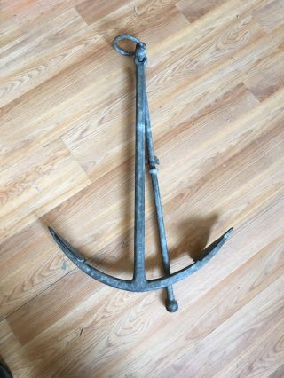 Antique Maritime Nautical Ship Anchor 33 " Collapsible Fisherman Iron Hand Forged