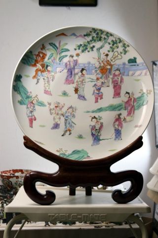 Large Antique Chinese Porcelain Charger Plate Qainlong Kangxi Republic