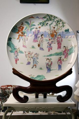 Large Antique Chinese Porcelain Charger Plate Qainlong Kangxi Republic 2