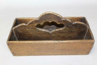 RARE 18TH C CHIPPENDALE PERIOD KNIFE - UTENSIL BOX FULLY DOVETAILED OLD SURFACE 2