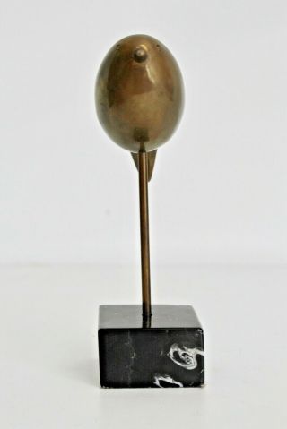 Vtg Mid Century Modern Marble Brass Bird Table Sculpture Figurine Jere 6