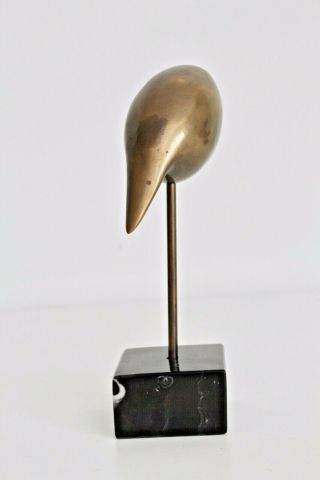 Vtg Mid Century Modern Marble Brass Bird Table Sculpture Figurine Jere 7