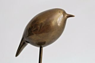 Vtg Mid Century Modern Marble Brass Bird Table Sculpture Figurine Jere 8