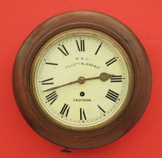 Cillett.  Bland & Co Croydon Vintage 8 Day Fusee 8 " Dial Clock Cast Brass Bezel