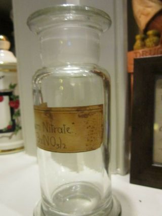 Apothecary Glass Display Bottle Pharmacy Show Globe Chemical Specimen Jar Pontil 2