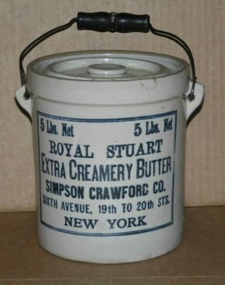 5 lb stoneware advertising butter crock 