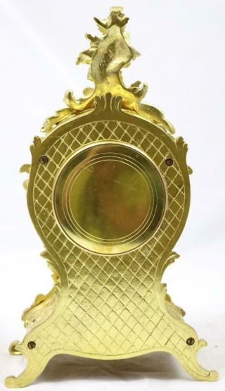 Antique Mantle Clock French Stunning C1900 Embossed Pierced Bronze Bell Striking 10