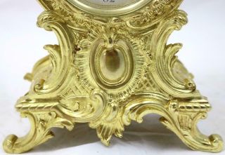 Antique Mantle Clock French Stunning C1900 Embossed Pierced Bronze Bell Striking 8