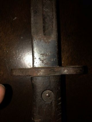 VINTAGE WWI,  WWII ERA MODEL 1907 BAYONET WITH AUTHENTIC NOTCHES 7