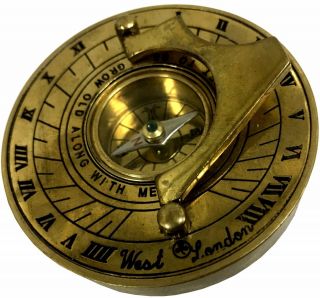 Vintage Collectible Brass Islamic Nautical Pocket Sundial " Kibla " Compass Sc 078