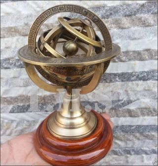 Collectible Nautical Brass Sphere Astrolabe Armillary Globe Decor Vintage Gift