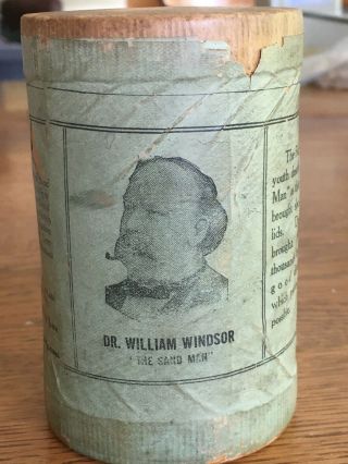 Antique Medical Quack Dr.  Windsors " Sand " Cure For Diarrhea Constipation,  Unope