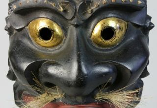 Very Rare Japanese Folk Noh Mask depicting Demon character T90 6