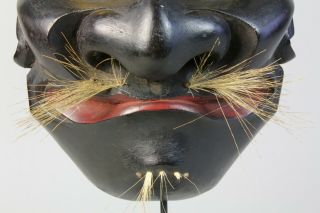 Very Rare Japanese Folk Noh Mask depicting Demon character T90 7