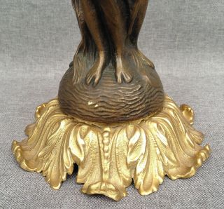 Big antique french cup bowl made of bronze early 1900 ' s women goddess signed 8