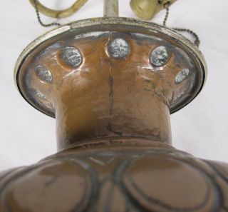 Antique c 1910 - 15 Arts & Crafts Hammered Copper Lamp Attrb Lillian Palmer yqz 11