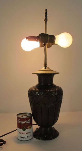 Antique c 1910 - 15 Arts & Crafts Hammered Copper Lamp Attrb Lillian Palmer yqz 5