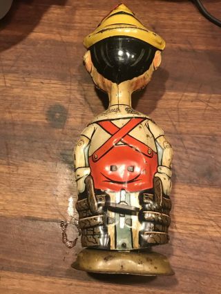 1930 ' S MARX WALT DISNEY PINOCCHIO TIN WIND UP WALKER CHARACTER TOY 9