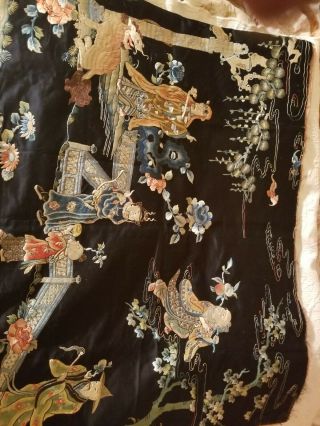 antique chinese silk tapestry very old 5