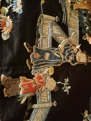 antique chinese silk tapestry very old 6