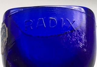 Rare Cobalt Blue Glass Eye Bath Wash Cup Embossed Radix