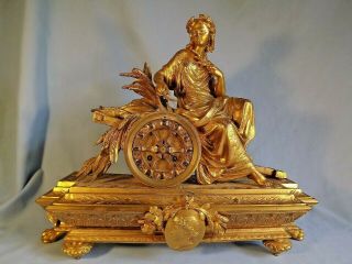 19C French Gilt Metal Clock Japy Freres Order. 11