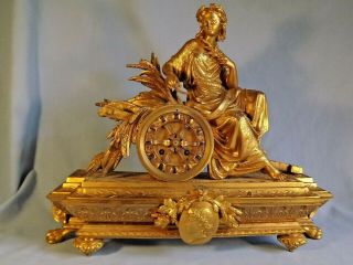 19c French Gilt Metal Clock Japy Freres Order.