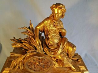 19C French Gilt Metal Clock Japy Freres Order. 4