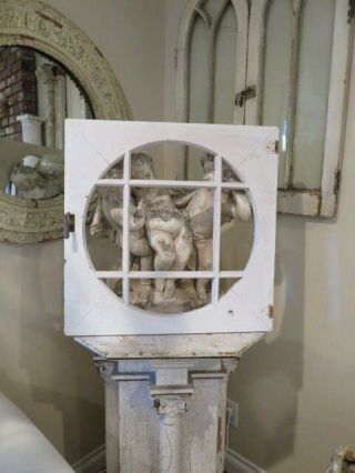 The Best Old Architectural Round Window Frame Chippy White 9 Panes 24 X 24