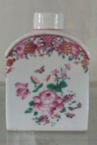 Qianlong 18th C Chinese Export Porcelain Famille Rose Tea Caddy With Provenance