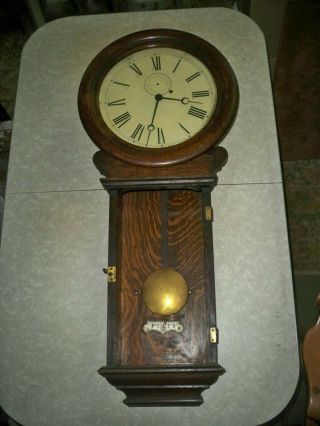 Antique Chelsea 3 Weight Driven Regulator Clock 37 Inch Oak Case Project Clock