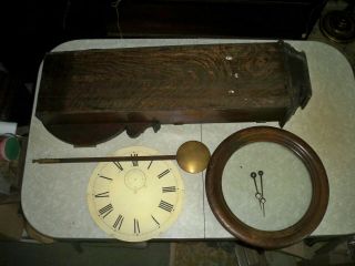 ANTIQUE CHELSEA 3 WEIGHT DRIVEN REGULATOR CLOCK 37 INCH OAK CASE PROJECT CLOCK 8