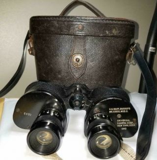Wwii U.  S.  Navy Binoculars: Buships Mk Xxxiii 6x30,  Mod 0,  1943,  With Orig.  Case