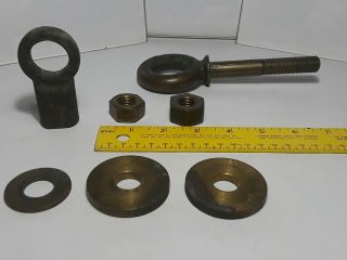 Vintage Brass Rings Threaded Loops w\ Hardware - Nautical Marine 10