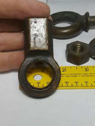 Vintage Brass Rings Threaded Loops w\ Hardware - Nautical Marine 12