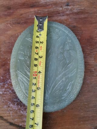From Old Estate Chinese Qing White Jade Carved Yulan Flower Mirror Asian China 11