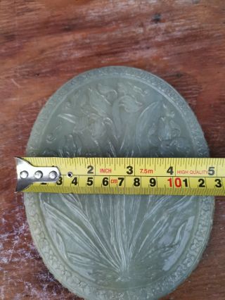 From Old Estate Chinese Qing White Jade Carved Yulan Flower Mirror Asian China 12