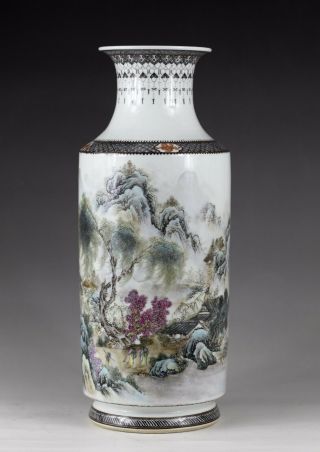 A Rare And Of Modern ‘famille - Rose’ Chinese Porcelain Vases