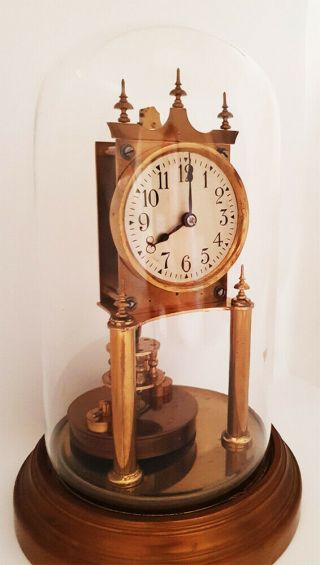 Antique Gustav Becker 400 Day Anniversary Torsion clock with Glass Dome 10