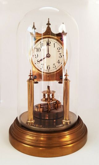 Antique Gustav Becker 400 Day Anniversary Torsion Clock With Glass Dome