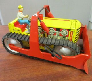 Marx Tin Litho Wind Up Diesel Caterpillar Tractor