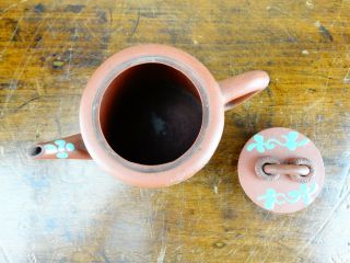 Antique Chinese Yixing Zisha Clay Pottery Teapot Enamel with Foo Dog Gourd Vase 8