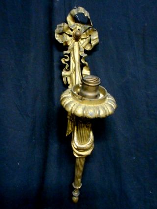 Antique French Gilt Bronze Torch Sconces Louis XVI Neoclassical Top Quality 5