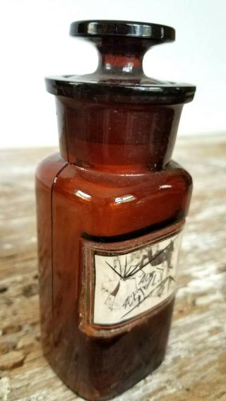 Antique Apothecary Brown Glass Bottle W.  T.  Co.  