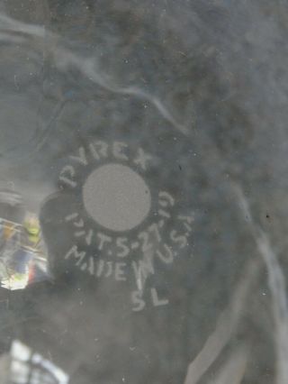 vtg round Pyrex flask 5L 5000 ml glass dated 1919 science lab beaker bottle 3