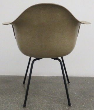 Herman Miller Eames Zenith rope edge fiberglass shell arm chair mid century tan 3