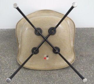 Herman Miller Eames Zenith rope edge fiberglass shell arm chair mid century tan 4